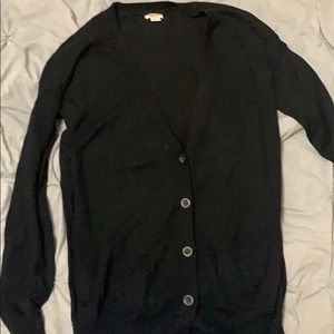 Black button up cardigan with pockets